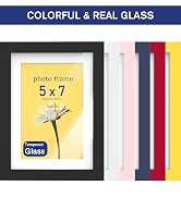 An&He 5 x 7 Picture Frame, Display Pictures 4x6 with Mat or 5 x 7 Without, Wooden Picture Frame w...