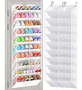 UVIAHOMI 20-30 Pairs Over the Door Shoe Organizer, Clear Pockets Hanging Shoe Storage for Closet,...