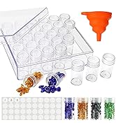 BigOtters Embroidery Diamond Storage Box, 30PCS Big Clear Plastic Bead Containers with Silicone F...