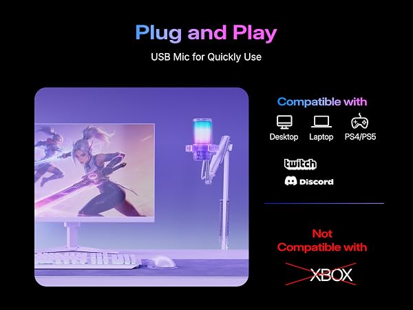 usb gaming microphone for pc purple