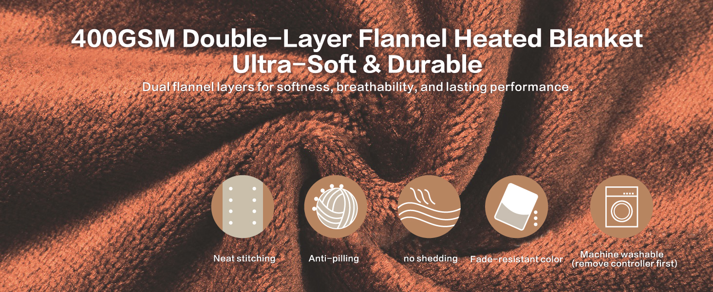 soft flannel heated electric blanket