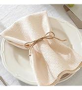 Cloth Napkins Set of 6 Reusable,UWWGKK 17x17 Inch Napkins Cloth Washable for Dinner, Restaurant,W...