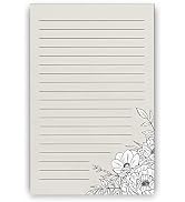 Lux Floral Ivory and Black Notepad, 100 Sheets (5x8 in. - Lined)