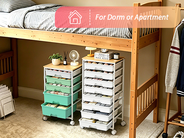 Goovilla drawer rolling cart, fit for dorm & apartment,store daily supplies to build a neat bedroom