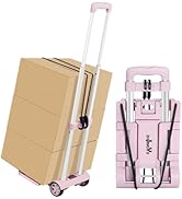 Folding Dolly Pink Hand Cart,Folding Hand Truck Aluminum Trolley,Small Dolly, Foldable Hand Cart ...