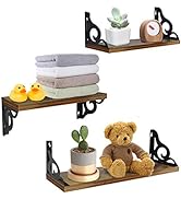 Floating Wall Hanging Shelves Set of 3, Wall-Mounted Storage Organizer Shelf for Bathroom, Shower...