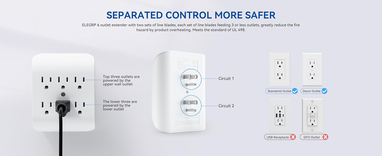 6 outlets extender