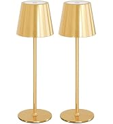uuffoo 2 Pack Cordless Table Lamp Rechargeable Battery Operated Lights Touch Control LED Portable...