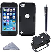 Wisdompro Case for iPod Touch 7th 6th & 5th Generation, 3 in 1 Hybrid Soft Silicone and Hard PC P...