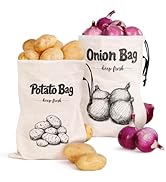 Velvopet Onion Bag, Potato Bag, Vegetable Storage Bags, Reusable 8-Pound Potatoes Storage Bags Wi...