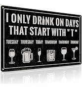 Piemow Funny Bar Sign for Home That Start with T Vintage Metal Sign Wall Decor Bar Club Pub Man C...