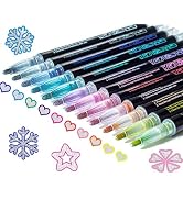 Glitter Markers Self Outline Pens Metallic: 12 Shimmer Tween Teen Girl Gifts Trendy Stuff,Drawing...