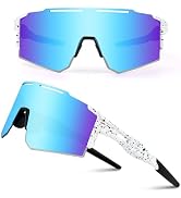 Ukoly Cycling Sunglasses for Men Women with 3 Interchangeable Lenses, Polarized Sports Sunglasses...
