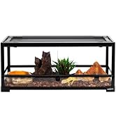 REPTI ZOO Glass Reptile Terrarium 20 Gallon, Front Opening Reptiles Tank 30" x 12"x 12" for Repti...