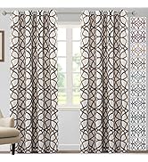 H.VERSAILTEX Blackout Curtains Printed Design 84 Inch Length 2 Panels Set Thermal Insulated Curta...