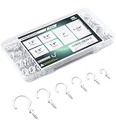 EIENHOSHI 105 Pcs Screw Hooks, 6 Sizes White Cup Hooks, Screw Hooks for Hanging, Metal Cup Hooks ...
