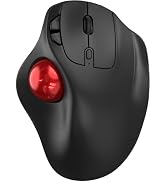 EDJO Wireless Trackball Mouse, Ergonomic Mouse with 30° Tilt, 5 DPI, Red | Thumb control, 3-devic...