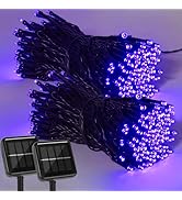 amadecohome 2 Pack 400 LED Solar String Lights, 8 Modes Waterproof Solar Christmas Lights Outdoor...