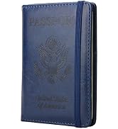Passport Holder Men,Passport and Vaccine Card Holder Combo,PU Leather Passport Cover For Men,Dark...
