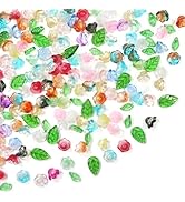 TOAOB 240pcs Glass Bellflower Beads for Jewelry Making 12mm Mixed Color Gradient Clear Trumpet Fl...