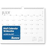 SUNEE 2026-2027 Calendar - 18 Months Wall Calendar Jul. 2026 - Dec. 2027, 14.5"x11.5" Big Grid Ha...