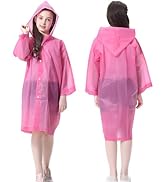 Rain Ponchos Raincoats for Kids, 2 Packs Rain Coats Jacket Reusable with Hood for Boys Girls Disn...
