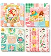 NICROHOME EUR Easter Napkins 24PCS, Pink Green Bunny Floral Chick Designs Paper Napkins, 3-Ply Di...