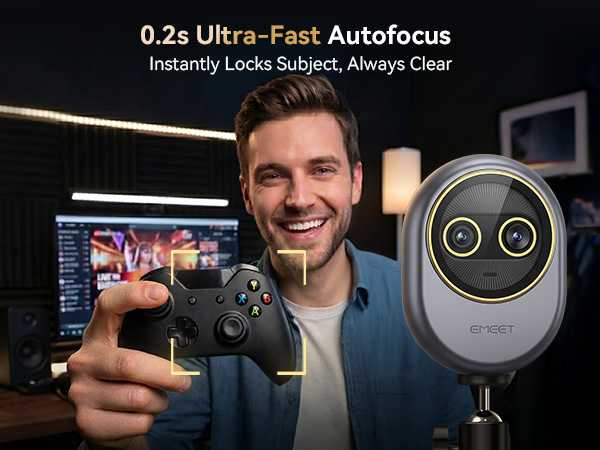 0.2s autofocus keeps every zoom stable, clear, and fast computer camera for desktop