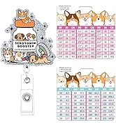 Cosmisun Dog Badge Reel and Buddy - Funny Cute Dogs Mom Badge Buddy Horizontal w/Height & Weight ...