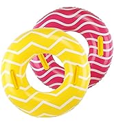 2 Pack Inflatable Pool Tubes with Handles, 39” Inner Tubes for Floating, Round Pool Float, Beach ...
