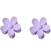 2Pcs Purple Hair Claw Clips Flower Shaped Plastic Jaw Clips Anti-scratch Smell-less Useful Hold T...