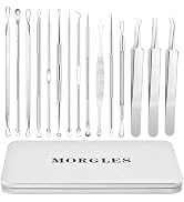 MORGLES 15 Pcs Pimple Popper Tool Kit | Stainless Steel Blackhead Remover Comedone Extractor Tool...
