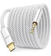 VUM Aux to USB C Audio Cable,32-Bit/384kHz Hi-Fi Stereo,CX31993 DAC & MAX97220 AMP, 8-Strand Silv...