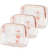 MODENGKONGJIAN TSA Approved Toiletry Bag, 3 Pcs Clear Toiletries Bags Quart Size Travel Makeup Co...