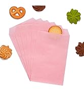 Baby Pink Flat Greaseproof Paper Cookie Bags 4x6 for Bakery Treat Candies Dessert Chocolate Soap ...