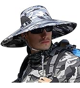 HUAMULAN 6" Super Wide Brim Sun Hats, Men and Women Bucket Hat for Fishing Hiking Garden Lawn Wor...