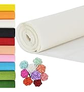 BEISHIDA White Crepe Paper Roll, 9.8 Inch Wide 8ft Long Crepe Paper Sheet for Flower Making, Wedd...