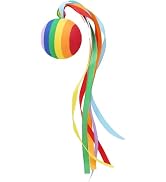 1Pc Multicolor Car Antenna Ball Long Ribbon Rainbow Ball Vehicle Antenna Topper Decor Mirror Dang...