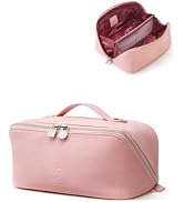 EACHY Travel Makeup Bag, Cosmetic Pouch Organizer, Toiletry Bag for Women | Soft PU Material, Mul...