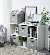 DECOMOMO Storage Baskets 13x15x13 Storage Cube Bins with Label Holders, Kallax Storage Cubes for ...
