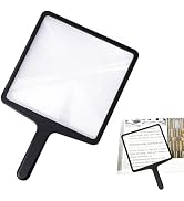 Full Page Magnifying Glass for Reading, 3X Large Square Handheld Fresnel Magnifying Glass for Rea...