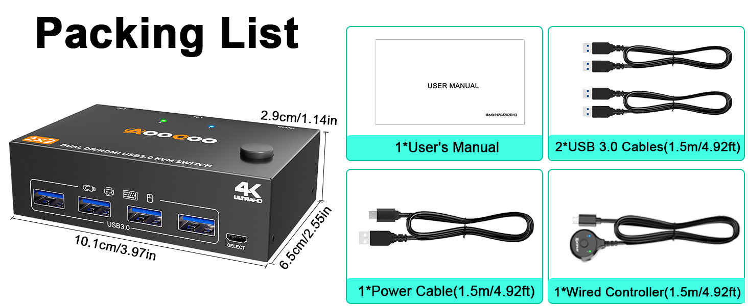 kvm switch 2 monitors 2 computers hdmi and dp port