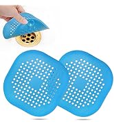 Hair Catcher,Square Hair Drain Cover for Shower Silicone Hair Stopper with Suction Cup,Easy to In...