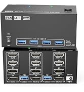 KVM Switch 4 Monitors 2 Computers HDMI + DisplayPort, KCEVE DP 2 Computer Switcher, Support 8K@30...