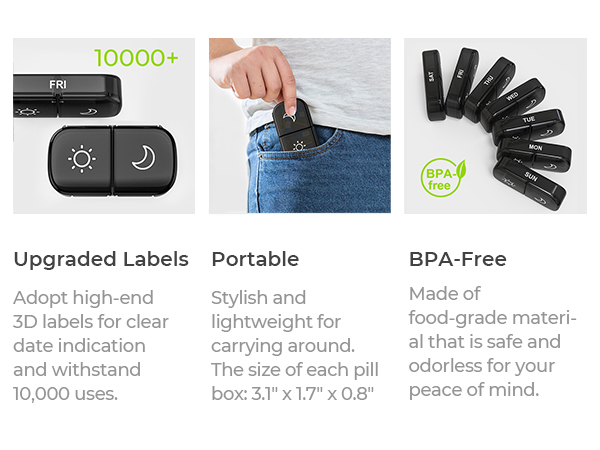 protable large pill box