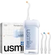 usmile C10 Portable Water Flosser for Travel, 95-Day Battery, IPX7, Blue | 180ml Tank, 4 Modes, 3...
