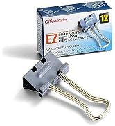 Officemate EZ Binder Clips, Small Size, 12/Box, Gray (99220)
