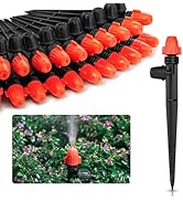 Adjustable Drip Irrigation Spray Emitters: Mist Stream Drip Emitter with Lock Barbed for 1/4 inch...