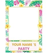 Moon Boat 2 in 1 Luau Photo Booth Props Frame Party Supplies: Hawaiian Tropical Tiki Birthday Bab...