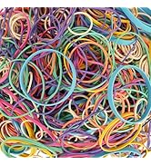 Foshine Rubber Bands Assorted Size Multicolor 0.5lb Elastic Bands for School Home Office Supplies...